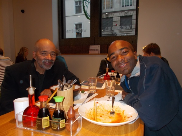 Dad and I at Wagamama - out next-to-last dinner together